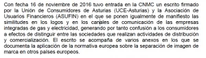 PROPUESTA DECISION JURIDICA VINCULANTE - SEPARACION DE MARCA - CNMC - ASUFIN
