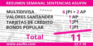 ASUFIN resumen semanal de sentencias