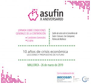 ASUFIN Baleares: Jornadas sobre IRPH y cláusulas abusivas con los jueces de los juzgados especializados como ponentes