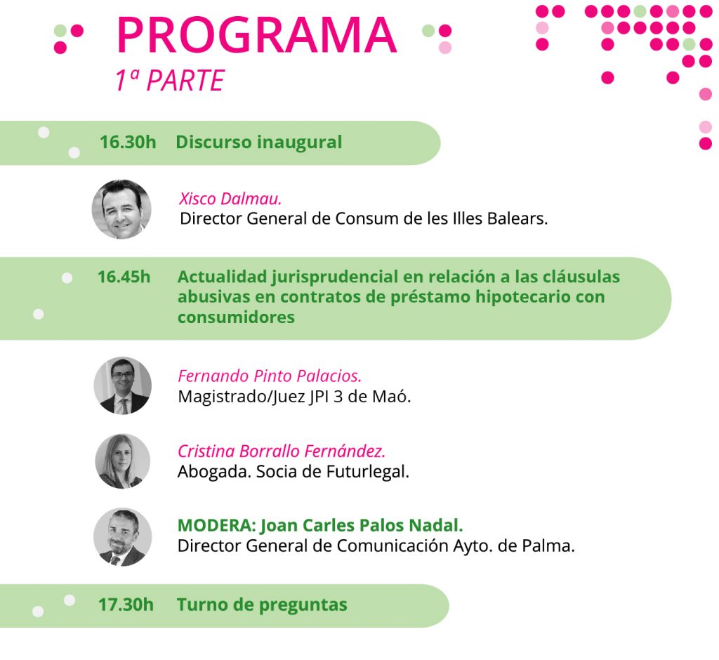 ASUFIN Baleares: Jornadas sobre IRPH y cláusulas abusivas con los jueces de los juzgados especializados como ponentes