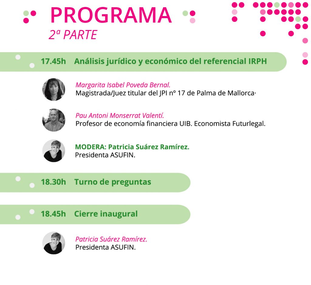 ASUFIN Baleares: Jornadas sobre IRPH y cláusulas abusivas con los jueces de los juzgados especializados como ponentes