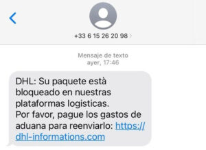 phishing dhl sms 1