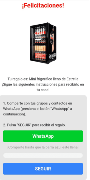 Captura estafa Estrella Galicia
