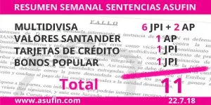 ASUFIN resumen semanal de sentencias