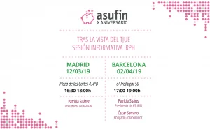 IRPH: Convocatoria de ASUFIN para los afectados en dos sesiones informativas en Madrid y Barcelona