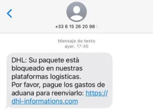 ¡Ojo si estás esperando un paquete! Te contamos el nuevo caso de phishing 1 phishing dhl sms 1